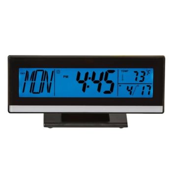 Collections Etc Sleek Light Up LCD Cordless Digital Clock - 7.630 x 4.000 x 2.000