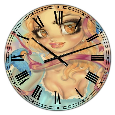 DESIGN ART Designart 'Cinderella' Large Modern Wall Clock 16 in. wide x 16 in. high