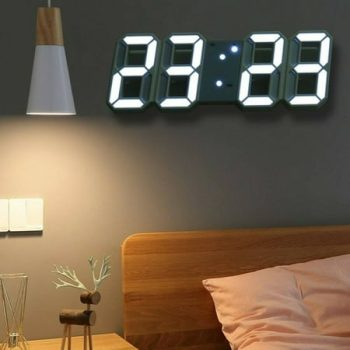 Geege 3D Modern Digital LED Wall Clock 24/12 Hour Display Timer Alarm Home USB