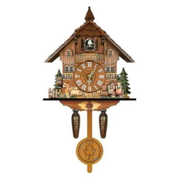 German Black Forest Cuckoo Clock Retro Nordic Style Wooden Cuckoo Wall Clock E