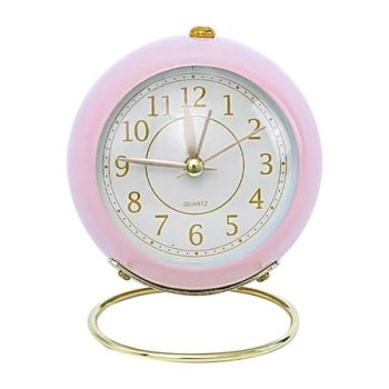 mynkyll Small Desk Clocks For Shelf Bedroom Office, Table Alarm Clocks, Gold Vintage Metal Living Room Decor Clock