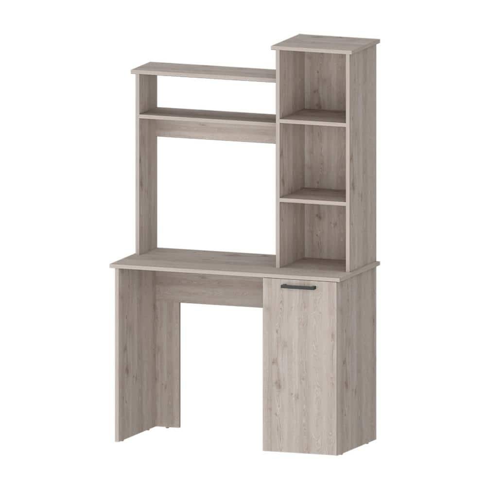 38.7 in. Rectangular Light Gray Manufactured Wood Computer Desk