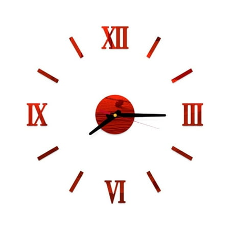 3d DIY Wall Clock Giant Number Clocks Digital Bedroom Decor English Decorative Red Office