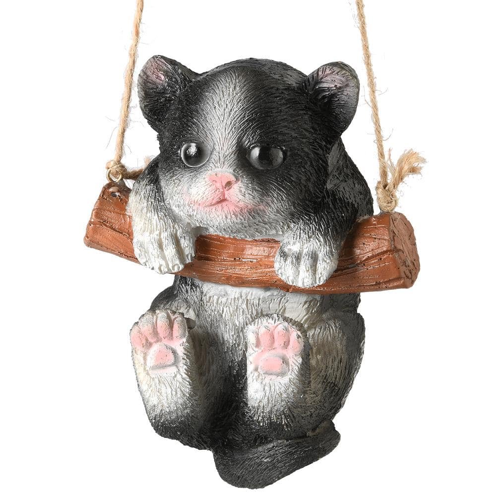 5.3" Swinging Black Kitten