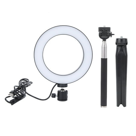 6-Inch USB LED Selfie Ring Light, Desktop Tripod, Fill Light for Perfect Portraits, Adjustable Arm, and 360-Degree Rotation for Easy Photography, Ideal for Home Studio or Travel