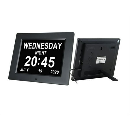 8 Inch Digital Calendar Day Clock Auto Dimmable Electronic Digital Clock with Large Screen Digits Display Alarm Clock for Home