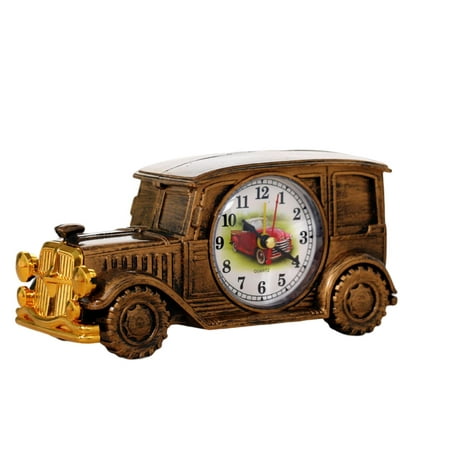 Alarm Clock Retro Big Numbers Digital Pointer Time Display Plastic Vintage Car Shape Desktop Antique Clock Home Decor for Bedroom