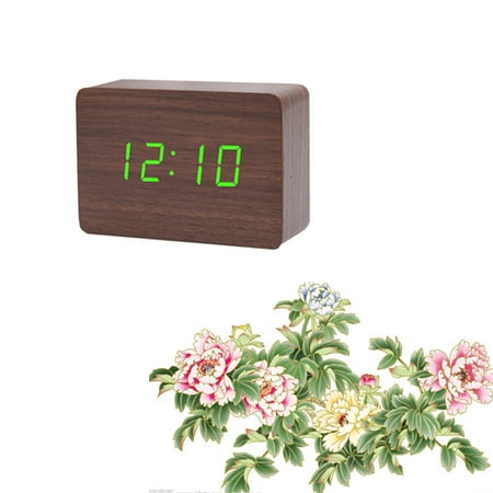 Alarm Clocks Alarm-clock Small Digital Voice Control Wood Wooden Bamboo