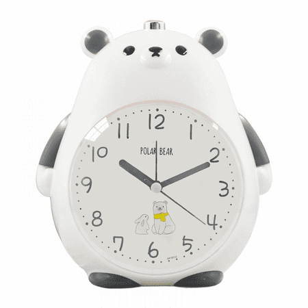 Alarm Clocks For Bedrooms, Cartoon Alarm Clock Bear Alarm Clock Night Light, Student Children's Home Decoration Desktop Clock(Grey)