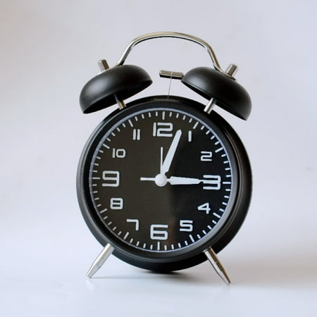 Alarm Clock Vintage Silent Non-Ticking Extra Loud Rechargeable Clock With Light (black1)