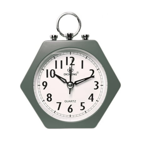 Alarm Hexagon Desk Table Clock Wake You Up Silent Working Perfect For Bedroom Office --- Green