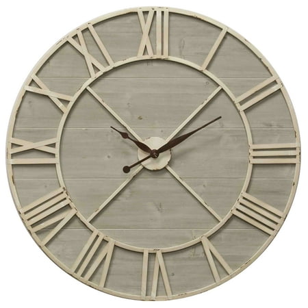 Antique Ivory and Driftwood Wall Clock