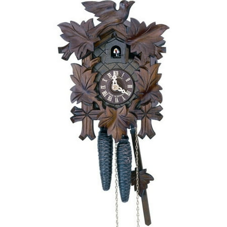 Anton Schneider 9 Inch Five Leaves and One Bird Black Forest Cuckoo Clock