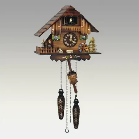 Anton Schneider 9 Inch Quartz Dancing Figurines Cuckoo Black Forest Clock