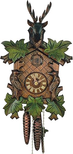 Anton Schneider Cuckoo Clock 5-leaves, head of a deer