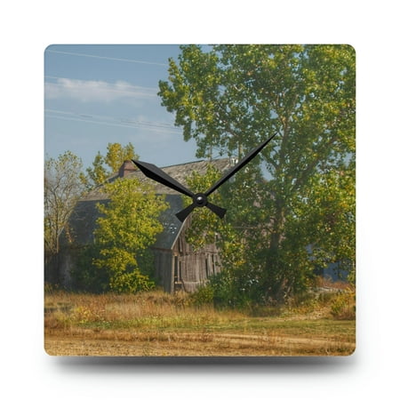 Barnes Road Old Grey I| Barn Boutique Acrylic Analog Wall Clock