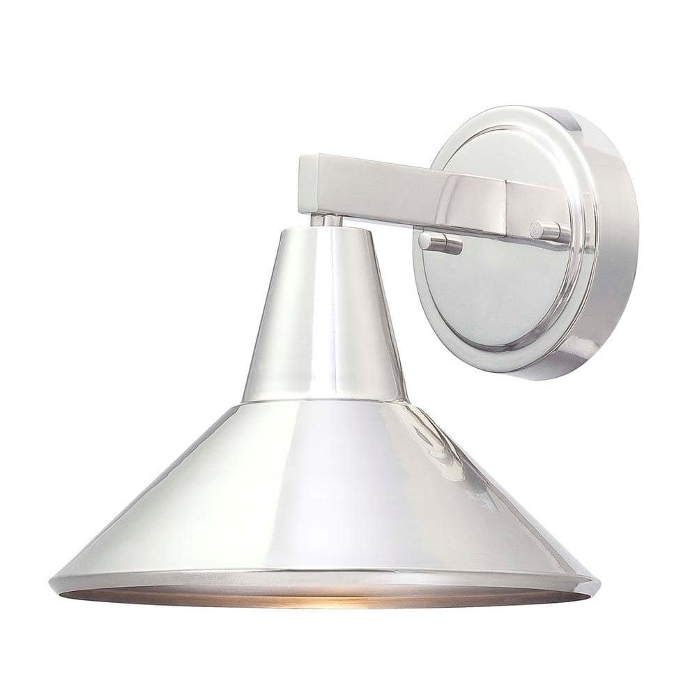 Baycrest 1-Light Brushed Aluminum Outdoor Wall Lantern Sconce
