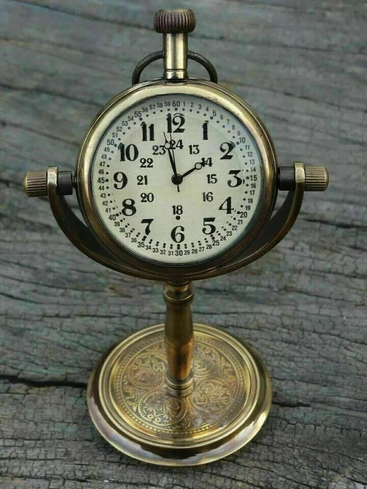 Beautiful Vintage Brass Desk Clock Table Clock Antique Nautical Clock Brass