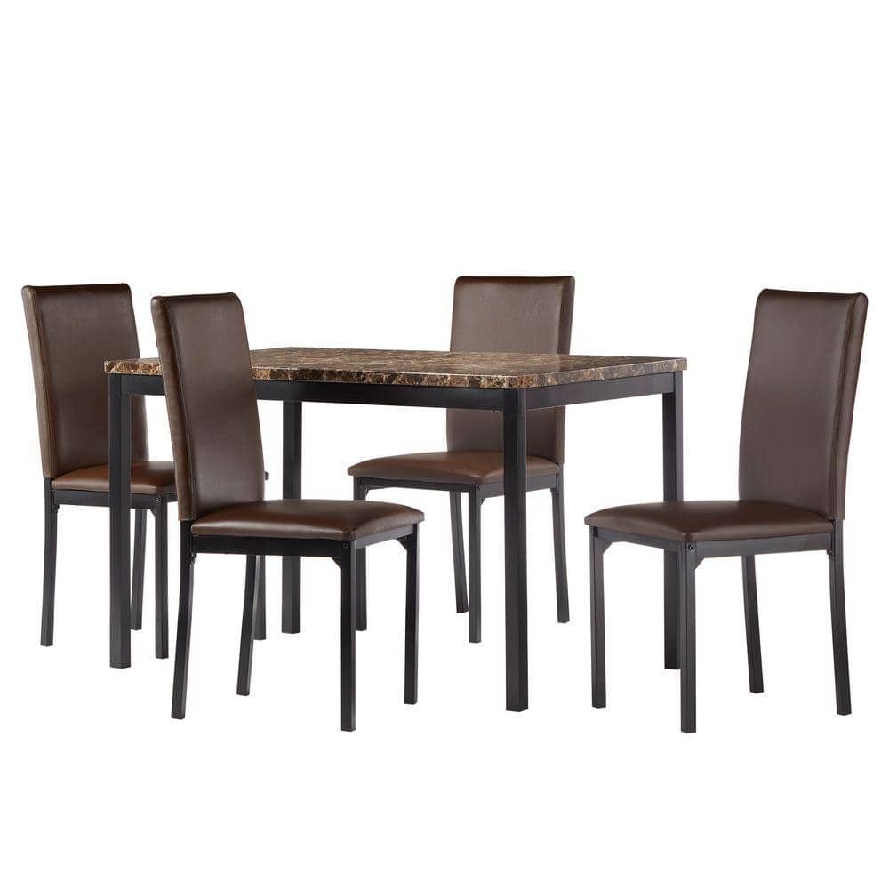 Bedford 5-Piece Brown Dining Set