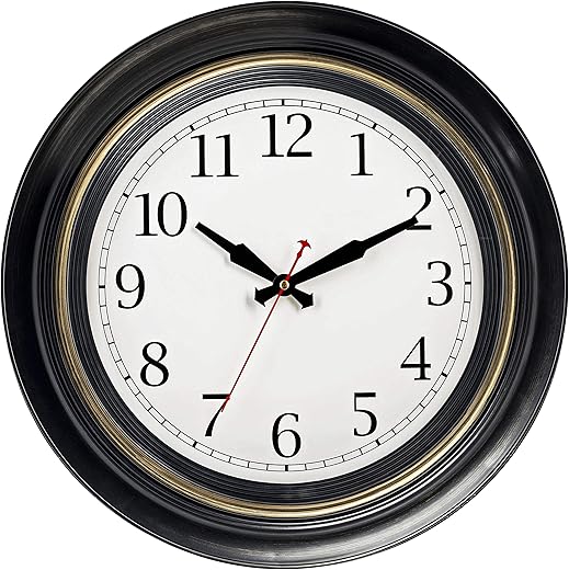 Bernhard Products Large Wall Clock 18 Quality Quartz Silent Non Ticking, Battery Operated for Home/Living Room/Over Fireplace, Beautiful Decorative Timeless Stylish Dark Brown XL Clocks, Easy to Read