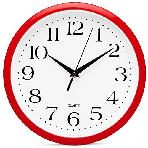 Best Round Red Numbers Wall Clocks