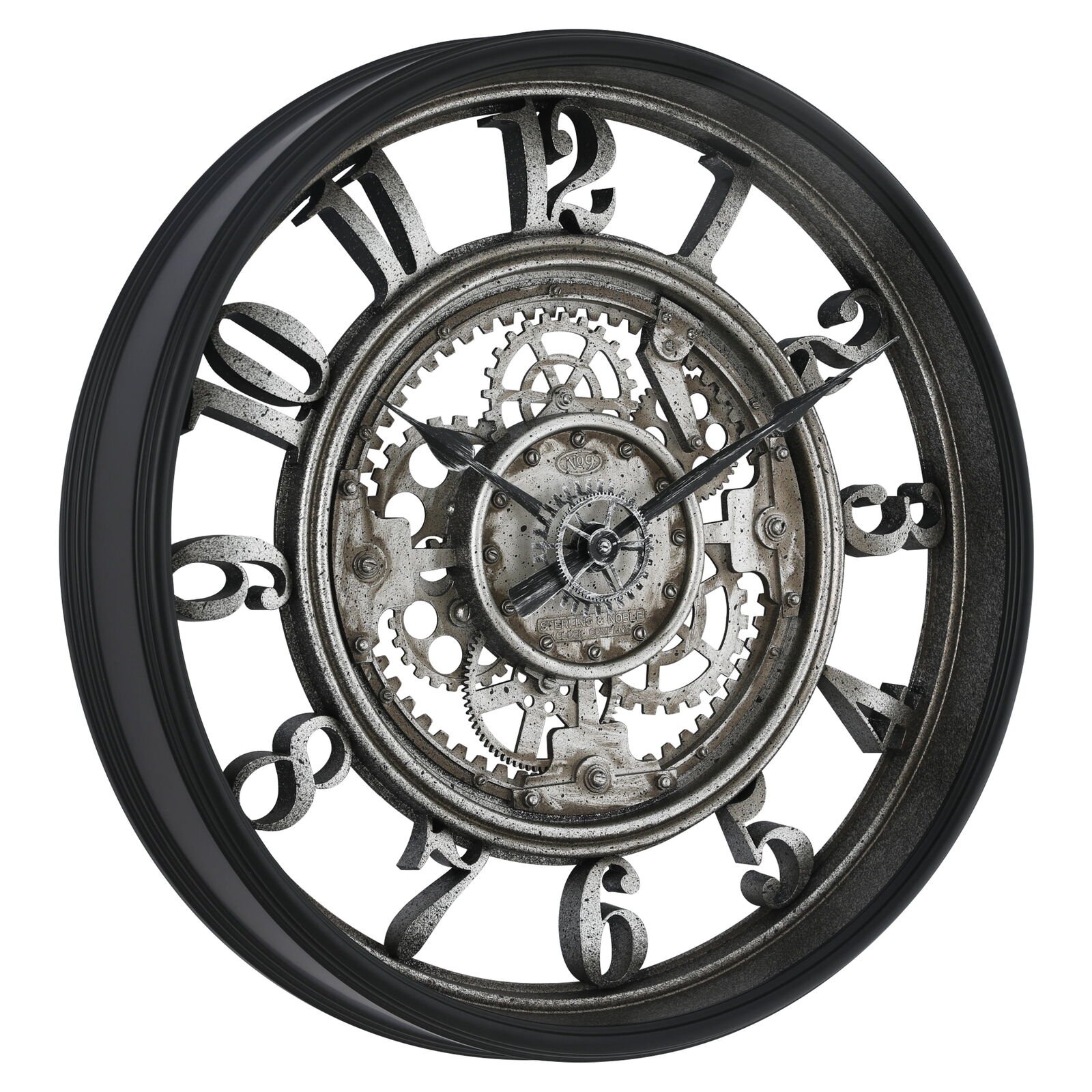 Better Homes and Gardens 20" Indoor Rustic Metal Arabic Moving Wall Clock