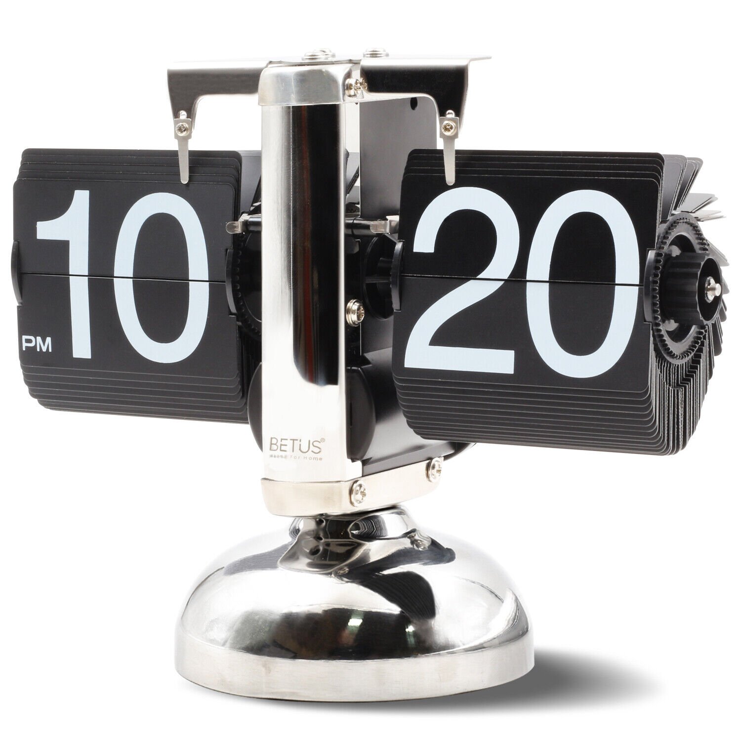 Betus Retro Style Flip Desk Shelf Clock - Classic Mechanical - Digital Display