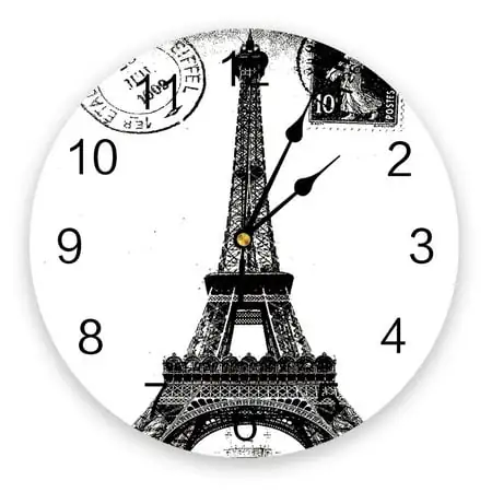 Black And White Paris Design Wall Clocks Silent Home Cafe Office Wall r Clocks for Kitchen Wall Art Large Wall Clocks 25cm