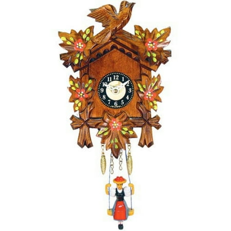 Black Forest 4.5 x 6.75 Brown Analog Traditional Cuckoo Clock, 126-6SQ