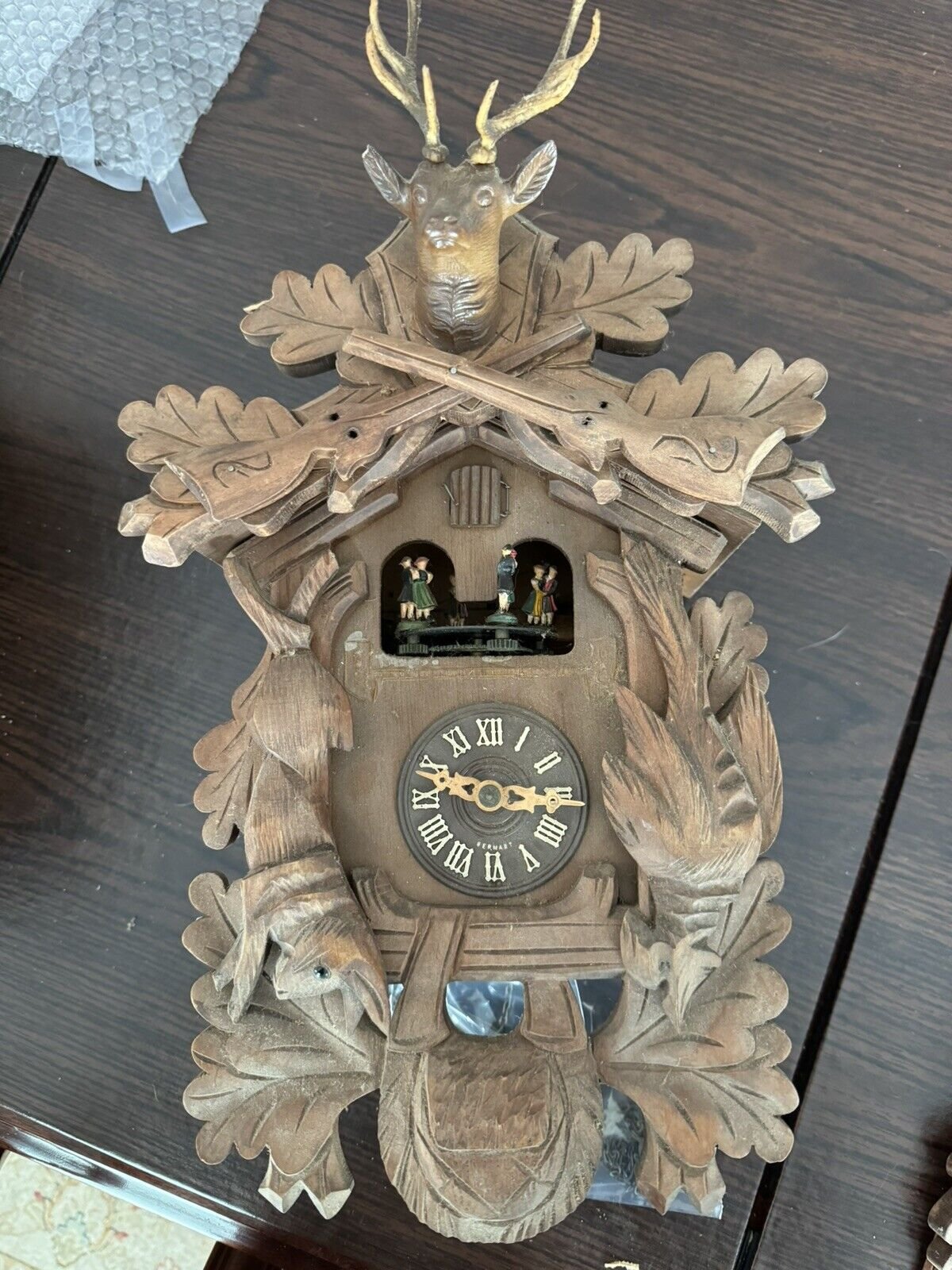 black forest cuckoo clock hunter with dancers