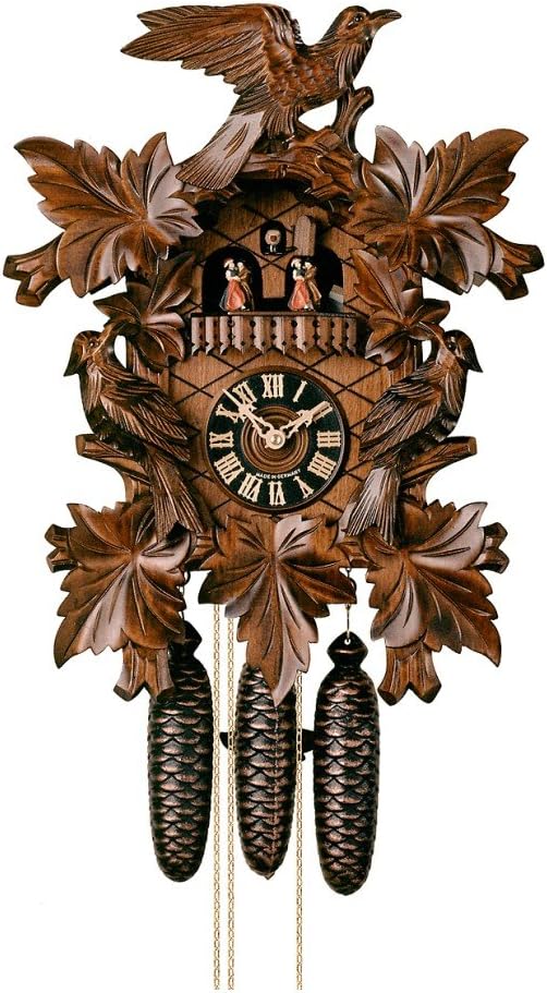 Black Forest German Cuckoo Clock with Music and Three Birds