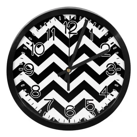 Black White Zebra Print Stylish and Silent Wall Clock 9.8 Inch Easy Read-Battery Home Decor for Living Room, Bedroom, and Office