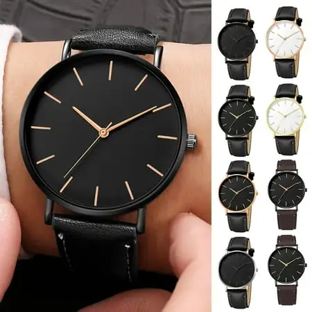 Bluethy Men Quartz Watch Ultra Thin Round Dial Pointer Display Shockproof All-match Decoration Alloy Mesh Belt Fashion Simple Male Quartz Wristwatch Clock for Student