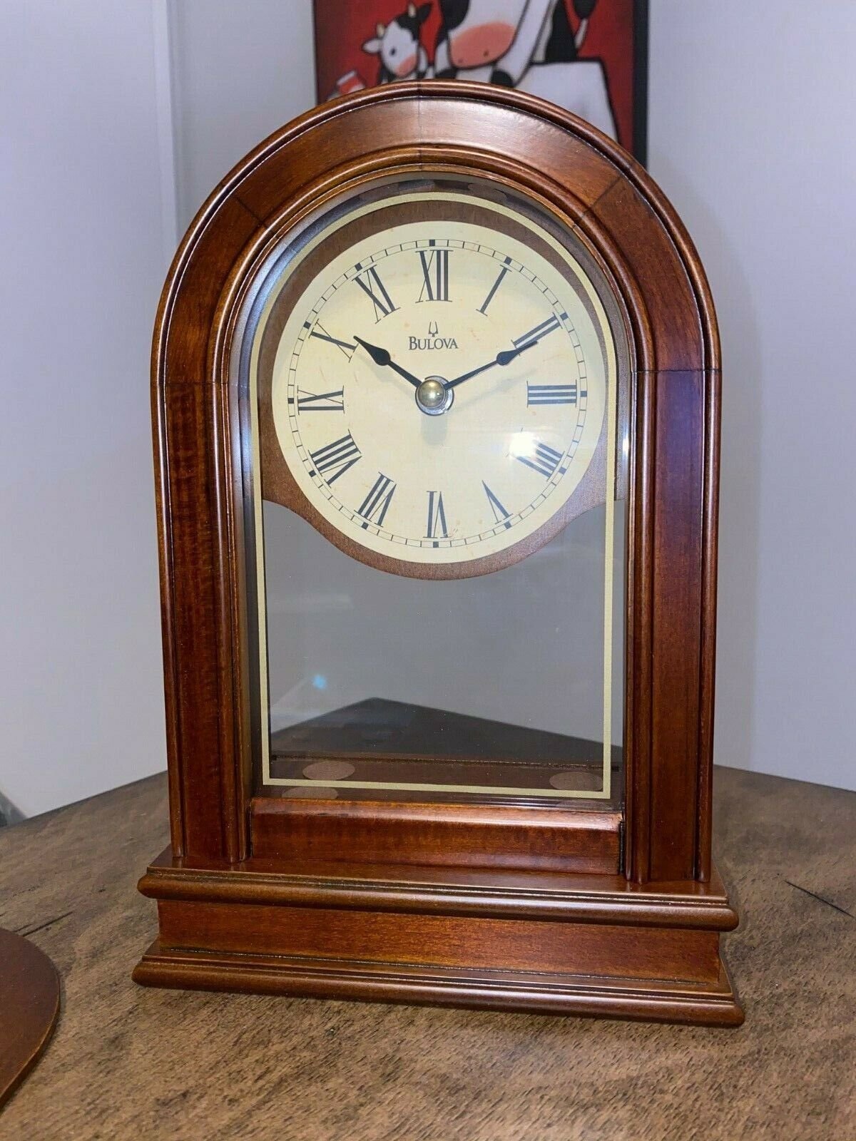 Brand new in box Bulova B7467 Hardwick Clock Walnut Brown