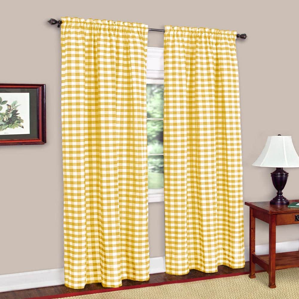Buffalo Check 42 in. W x 95 in. L Polyester/Cotton Light Filtering...