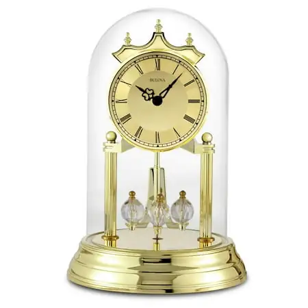 Bulova 6 x 6 Gold Analog U-Shape Mantel Clock, B8818