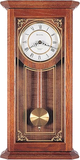 Bulova C3375 Cirrus Wall Clock, 22, Oak