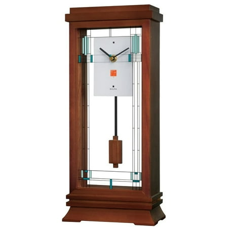 Bulova Clocks B1839 Willits Wooden Modern Mantel Clock with Pendulum, Walnut