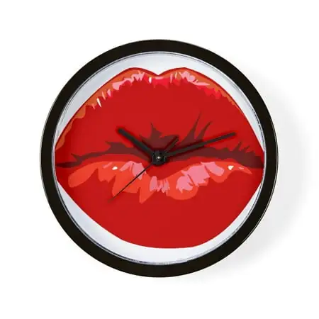 CafePress - Big Lips - Unique Decorative 10 Wall Clock