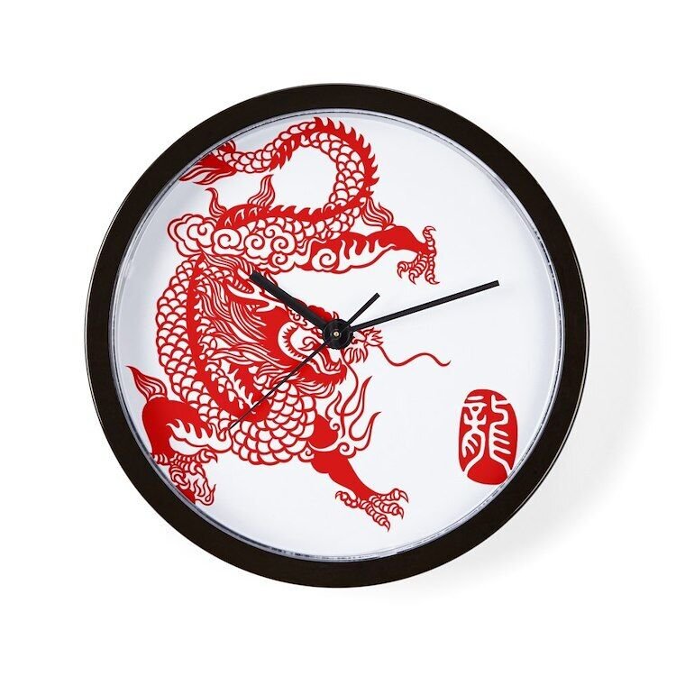 CafePress Asian Dragon Unique Decorative 10" Wall Clock (1172597140)