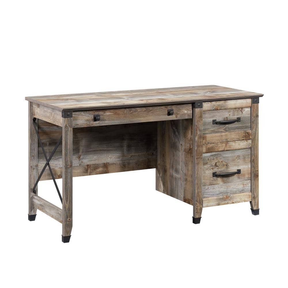 Carson Forge 53.189 in. Rustic Cedar Computer Desk with File Storage