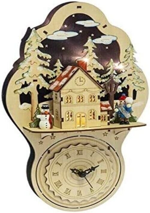CBK Midwest Lighted LED Village Wall Clock #167025