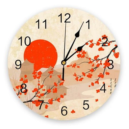 Cherry Blossom Sun River Clocks Home Wall rations Living Room Wall Clock Modern Design Wall Stickers Digital Clock