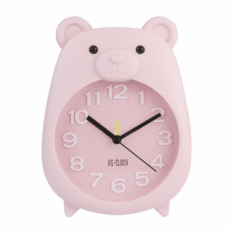 Children's Alarm Clock, Cartoon Alarm Clock Little Bear Alarm Clock , Student Children's Home Decoration Desktop Clock(Pink)