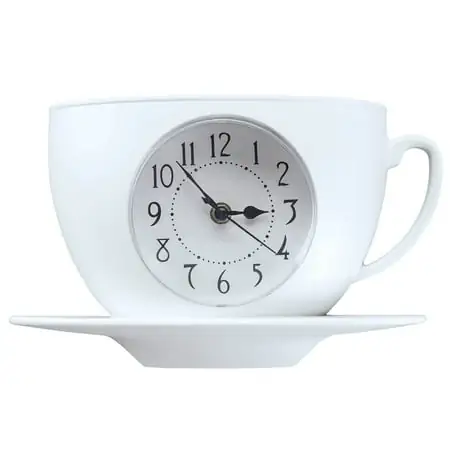 Coffee Cup Wall Clock, White