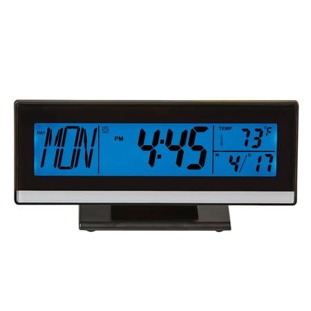 Collections Etc Sleek Light Up LCD Cordless Digital Clock