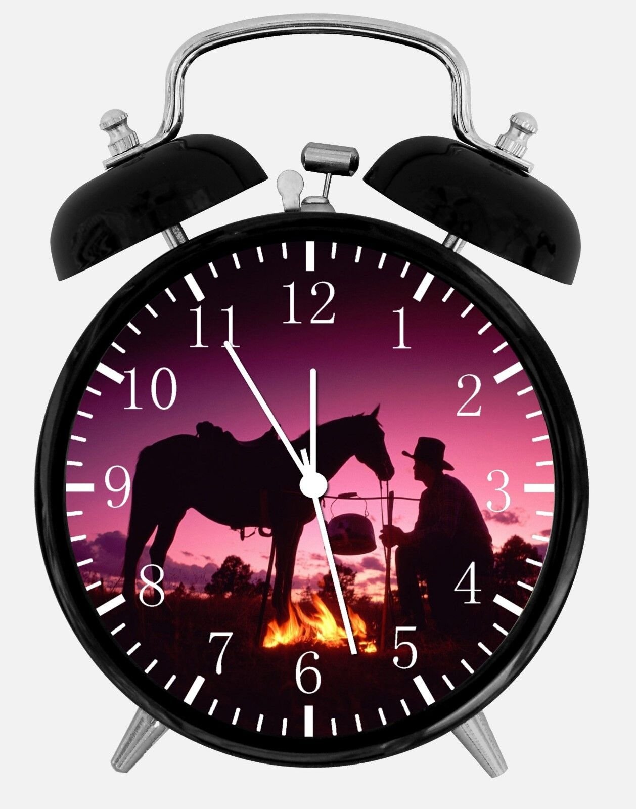 Cowboy Alarm Desk Clock 3.75" Home or Office Decor X07 Nice For Gift