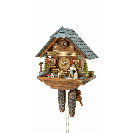 Cuckoo Clock Black Forest house with moving wood chopper KA 867 EX