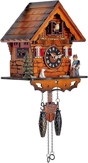 Cuckoo Clock Traditional Black Forest Clock Antique Wooden Pendulum Quartz Wall Clock