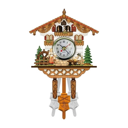 Cuckoo Cuckoo Wall Clock Chime Alarm Clock Retro Clock Wooden Living Room Clock Timer for Classroom